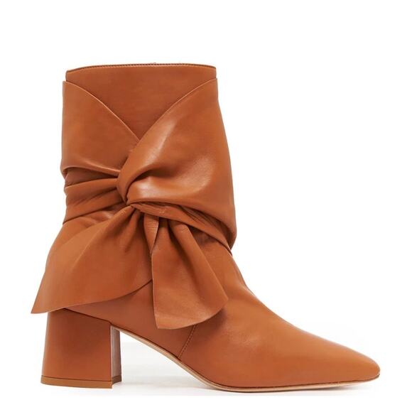 Daniella Shevel Bonnie Lambskin Leather Bootie Hazel Brown Women's 38.5 US 8 - Picture 16 of 16